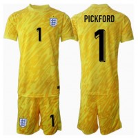 England Jordan Pickford #1 Målvakt Bortadräkt Barn EM 2024 Kortärmad (+ Korta byxor)